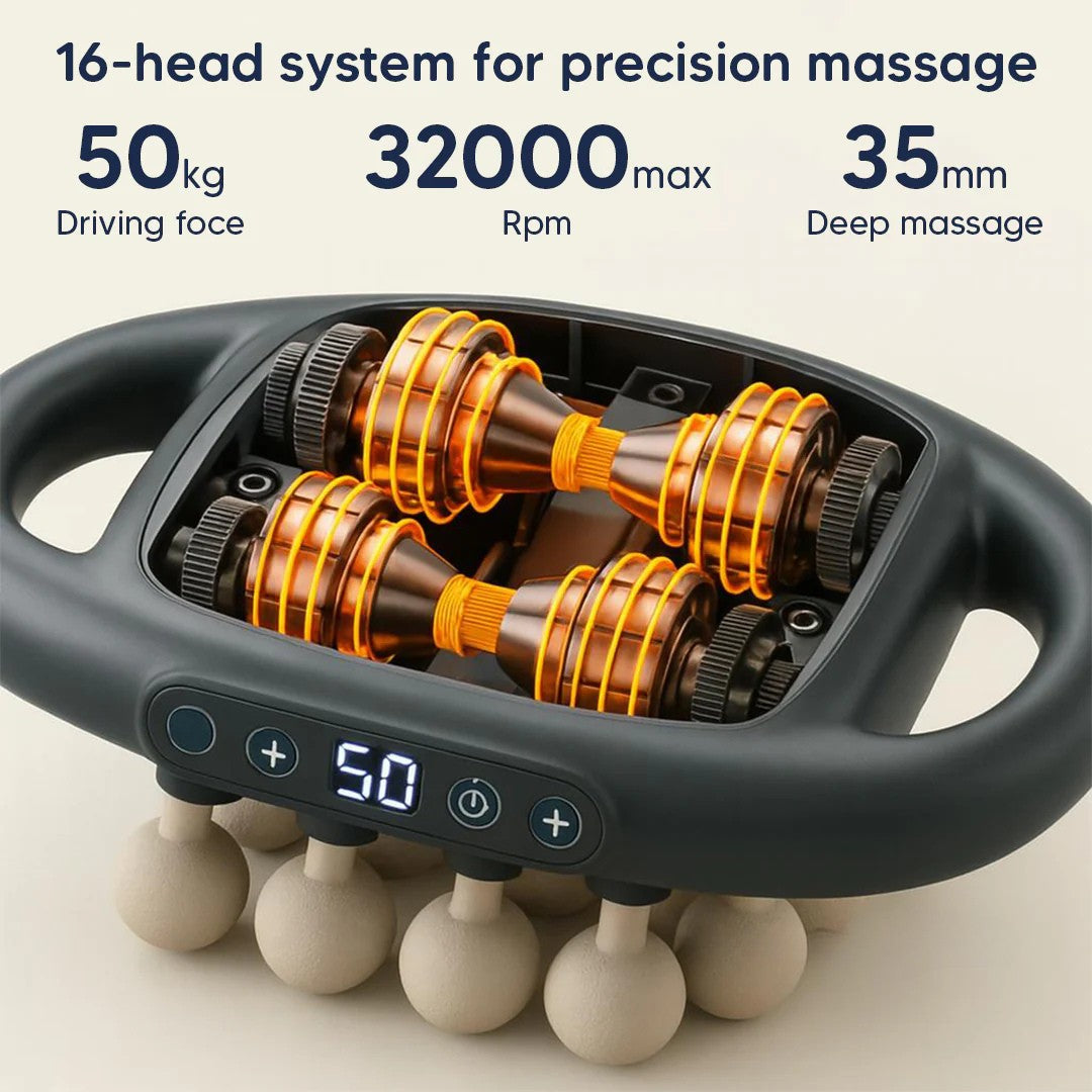 Deep Tissue Massage Gun 16 Heads with Heat Therapy