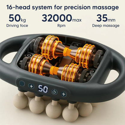 Deep Tissue Massage Gun 16 Heads with Heat Therapy