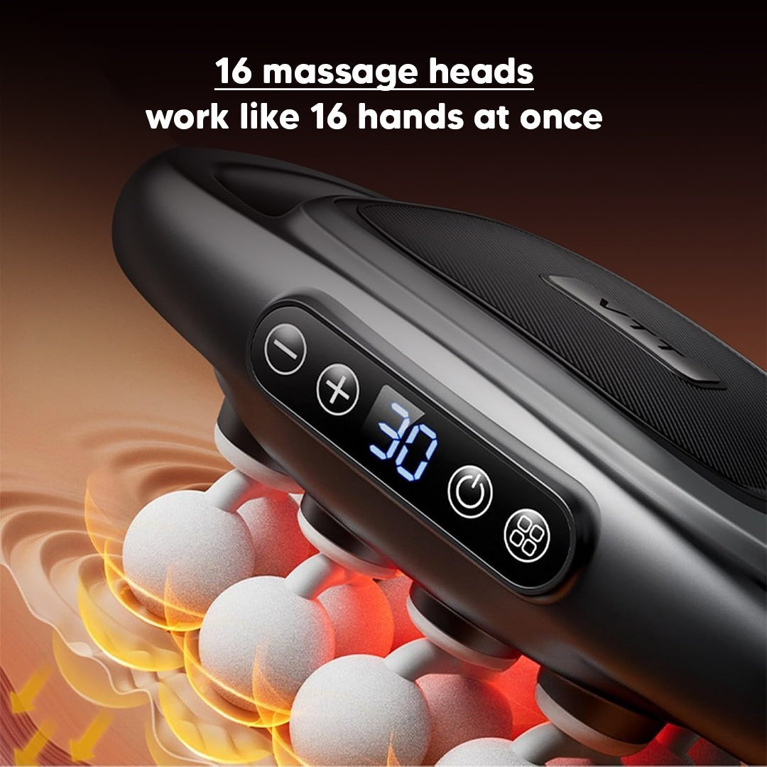 Deep Tissue Massage Gun 16 Heads with Heat Therapy