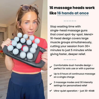 Deep Tissue Massage Gun 16 Heads with Heat Therapy
