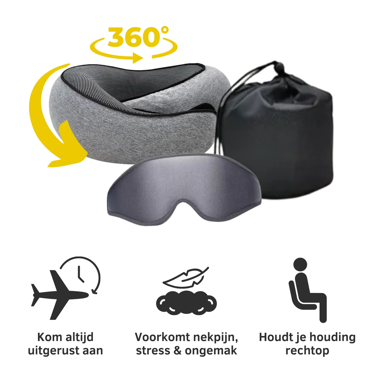 Nekkussen met Neck-Log Technologie en Gratis Slaapmasker