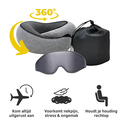 Nekkussen met Neck-Log Technologie en Gratis Slaapmasker